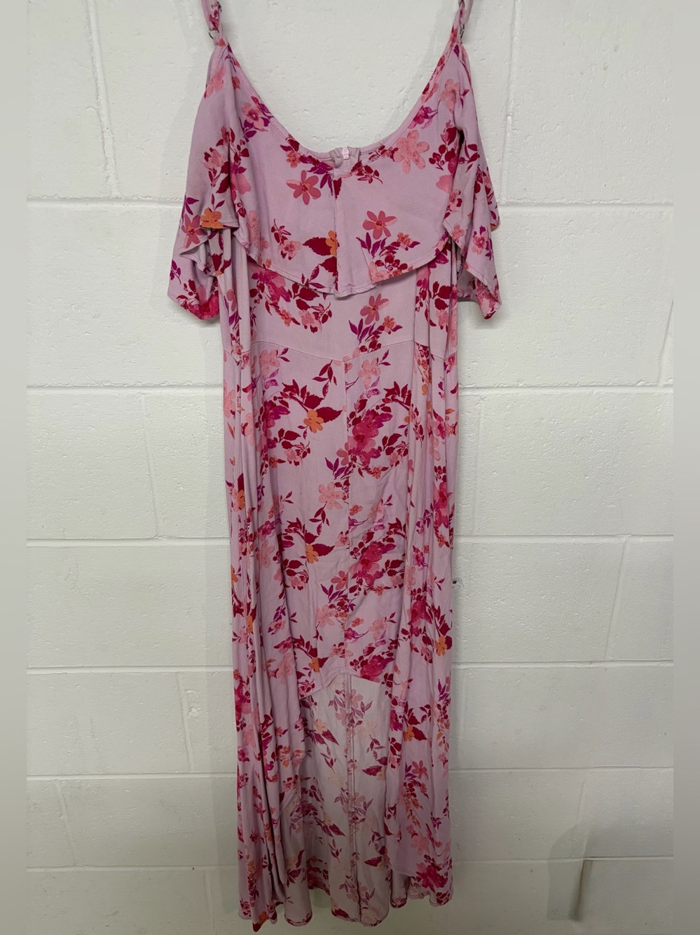 Rewind Lavender Pink Floral Off-Shoulder Maxi Dress